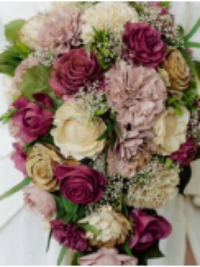 Elegant Burgundy and Cream Faux Flower Bouquet - Home Accents